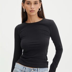 Glassons Supersoft Black Long Sleeve Women's Tee